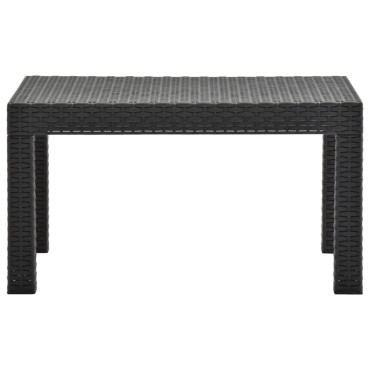 vidaXL Τραπέζι Κήπου Ανθρακί 58x58x41cm από Ρατάν Πολυπροπυλενίου 1 τεμ.