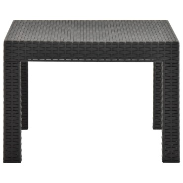 vidaXL Τραπέζι Κήπου Ανθρακί 58x58x41cm από Ρατάν Πολυπροπυλενίου 1 τεμ.