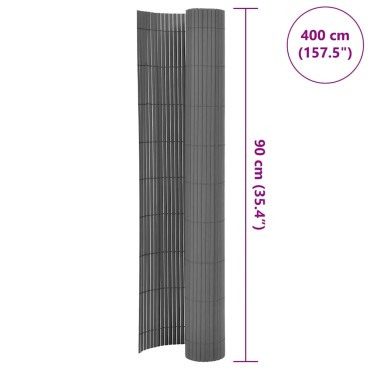 vidaXL Περίφραξη Κήπου Διπλής Όψης Γκρι 90x400cm