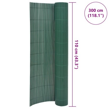 vidaXL Περίφραξη Κήπου Διπλής Όψης Πράσινη 110x300cm