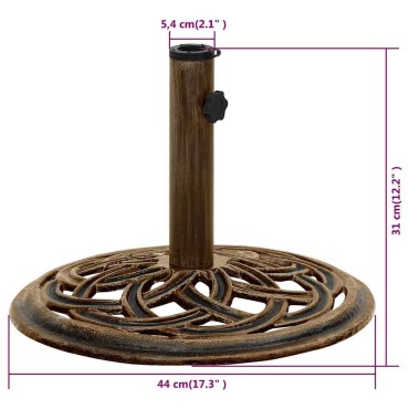 vidaXL Βάση Ομπρέλας Χάλκινη 44 x 44 x 31 εκ. από Χυτοσίδηρο