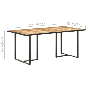 vidaXL Τραπεζαρία από Ακατέργαστο Ξύλο Μάνγκο 180x90x76cm 1 τεμ.