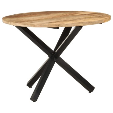 vidaXL Τραπεζαρία Στρογγυλή 100x100x75cm Ακατέργαστο Ξύλο Μάνγκο 1 τεμ.