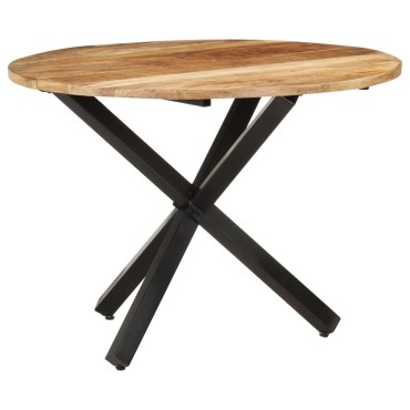 vidaXL Τραπεζαρία Στρογγυλή 100x100x75cm Ακατέργαστο Ξύλο Μάνγκο 1 τεμ.