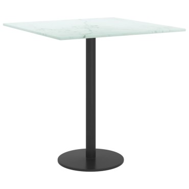 vidaXL Επιφάνεια Τραπεζιού Λευκή 40x40cm 6 χιλ Ψημ. Γυαλί Μαρμ. Σχέδιο 1 τεμ.