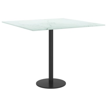 vidaXL Επιφάνεια Τραπεζιού Λευκή 50x50cm 6 χιλ Ψημ. Γυαλί Μαρμ. Σχέδιο 1 τεμ.