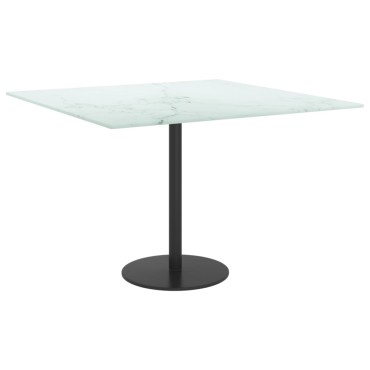 vidaXL Επιφάνεια Τραπεζιού Λευκή 60x60cm 6 χιλ Ψημ. Γυαλί Μαρμ. Σχέδιο 1 τεμ.
