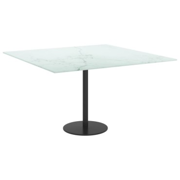 vidaXL Επιφάνεια Τραπεζιού Λευκή 70x70cm 6χιλ Ψημ. Γυαλί Μαρμ. Σχέδιο 1 τεμ.