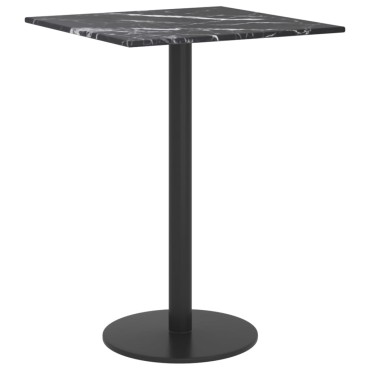 vidaXL Επιφάνεια Τραπεζιού Μαύρη 30x30cm 6 χιλ Ψημ. Γυαλί Μαρμ. Σχέδιο 1 τεμ.