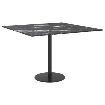 vidaXL Επιφάνεια Τραπεζιού Μαύρη 60x60cm 6χιλ. Ψημ. Γυαλί Μαρμ. Σχέδιο 1 τεμ.