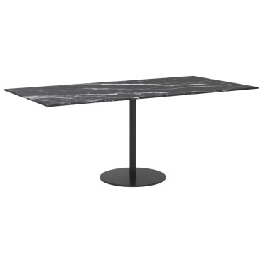 vidaXL Επιφάνεια Τραπεζιού Μαύρη 100x50cm 6χιλ Ψημ. Γυαλί Μαρμ. Σχέδιο 1 τεμ.