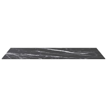 vidaXL Επιφάνεια Τραπεζιού Μαύρη 100x50cm 6χιλ Ψημ. Γυαλί Μαρμ. Σχέδιο 1 τεμ.
