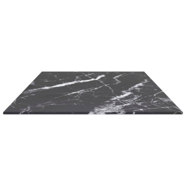 vidaXL Επιφάνεια Τραπεζιού Μαύρη 100x50cm 6χιλ Ψημ. Γυαλί Μαρμ. Σχέδιο 1 τεμ.