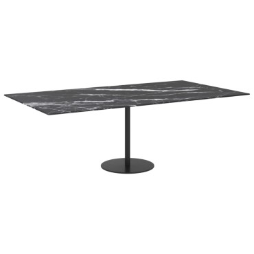 vidaXL Επιφάνεια Τραπεζιού Μαύρη 120x65cm 8χιλ Ψημ. Γυαλί Μαρμ. Σχέδιο 1 τεμ.