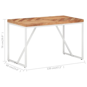 vidaXL Τραπεζαρία 120x60x76cm από Μασίφ Ξύλο Ακακίας/Ξύλο Μάνγκο 1 τεμ.