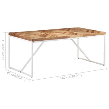 vidaXL Τραπεζαρία 180x90x76cm από Μασίφ Ξύλο Ακακίας/Μάνγκο 1 τεμ.