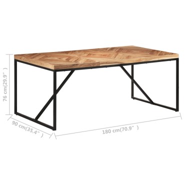 vidaXL Τραπεζαρία 180x90x76cm από Μασίφ Ξύλο Ακακίας/Μάνγκο 1 τεμ.