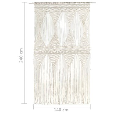 vidaXL Κουρτίνα Μακραμέ 140x240cm Βαμβακερή