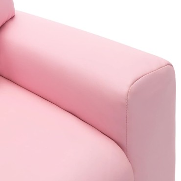 vidaXL Πολυθρόνα Παιδική Ανακλινόμενη Ροζ από Συνθετικό Δέρμα 51x62x67cm 1 τεμ.