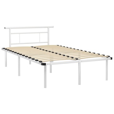 vidaXL Πλαίσιο Κρεβατιού Λευκό 120x200cm Μεταλλικό 1 τεμ. - Μονό