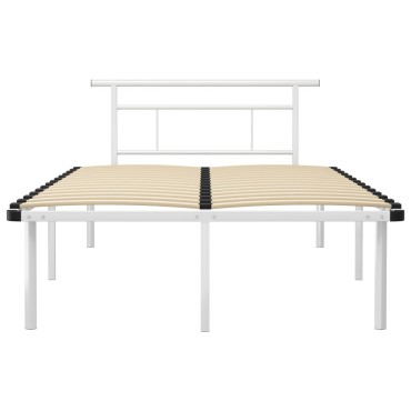 vidaXL Πλαίσιο Κρεβατιού Λευκό 120x200cm Μεταλλικό 1 τεμ. - Μονό