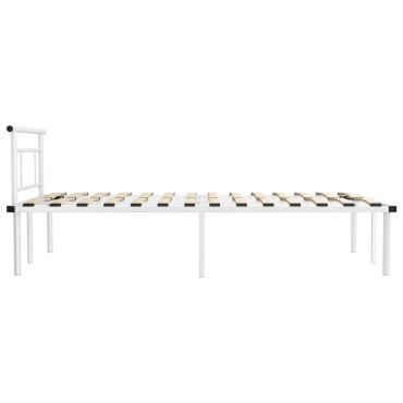 vidaXL Πλαίσιο Κρεβατιού Λευκό 120x200cm Μεταλλικό 1 τεμ. - Μονό