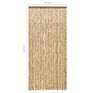 vidaXL Σήτα - Κουρτίνα Πόρτας Μπεζ / Καφέ 90 x 220 εκ. από Σενίλ