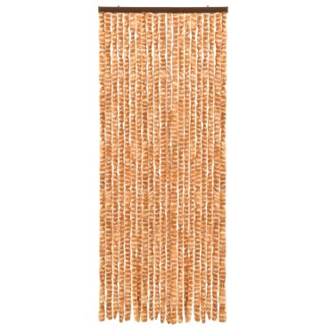 vidaXL Σήτα - Κουρτίνα Πόρτας Ώχρα / Λευκό 56 x 185 εκ. από Σενίλ