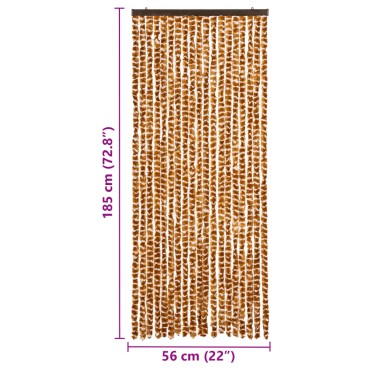 vidaXL Σήτα - Κουρτίνα Πόρτας Ώχρα / Λευκό 56 x 185 εκ. από Σενίλ