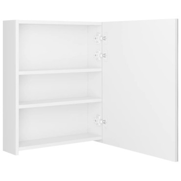 vidaXL Καθρέφτης Μπάνιου με Ντουλάπι & LED Λαμπερό Λευκό 50x14x60cm 1 τεμ.
