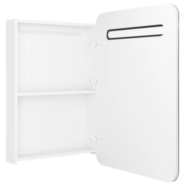 vidaXL Καθρέφτης Μπάνιου με Ντουλάπι & LED Λαμπερό Λευκό 60x11x80cm 1 τεμ.