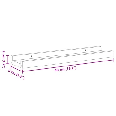 vidaXL Ράφια Τοίχου 4 τεμ. Sonoma Δρυς 40x9x3cm