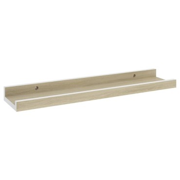 vidaXL Ράφια Τοίχου 4 τεμ. Λευκό και Sonoma Δρυς 40x9x3cm