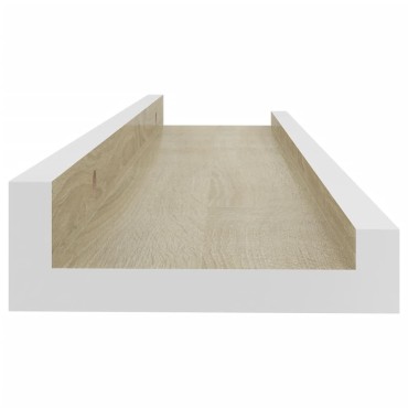 vidaXL Ράφια Τοίχου 4 τεμ. Λευκό και Sonoma Δρυς 40x9x3cm