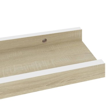 vidaXL Ράφια Τοίχου 4 τεμ. Λευκό και Sonoma Δρυς 40x9x3cm