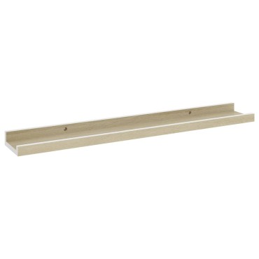 vidaXL Ράφια Τοίχου 4 τεμ. Λευκό και Sonoma Δρυς 60x9x3cm