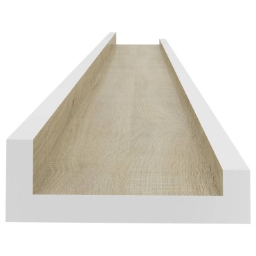 vidaXL Ράφια Τοίχου 4 τεμ. Λευκό και Sonoma Δρυς 80x9x3cm