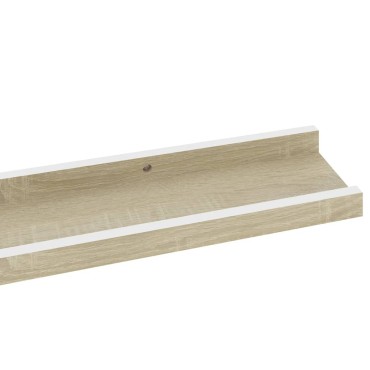 vidaXL Ράφια Τοίχου 4 τεμ. Λευκό και Sonoma Δρυς 80x9x3cm