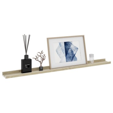 vidaXL Ράφια Τοίχου 4 τεμ. Λευκό και Sonoma Δρυς 100x9x3cm