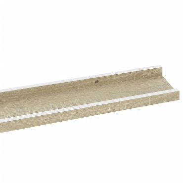 vidaXL Ράφια Τοίχου 4 τεμ. Λευκό και Sonoma Δρυς 100x9x3cm