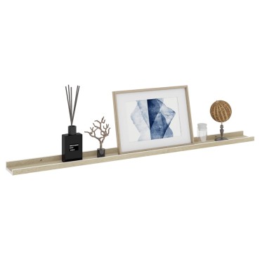 vidaXL Ράφια Τοίχου 4 τεμ. Λευκό και Sonoma Δρυς 115x9x3cm