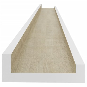 vidaXL Ράφια Τοίχου 4 τεμ. Λευκό και Sonoma Δρυς 115x9x3cm