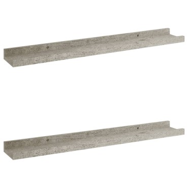 vidaXL Ράφια Τοίχου 2 τεμ. Γκρι Σκυροδέματος 60x9x3cm