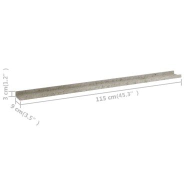 vidaXL Ράφια Τοίχου 2 τεμ. Γκρι Σκυροδέματος 115x9x3cm