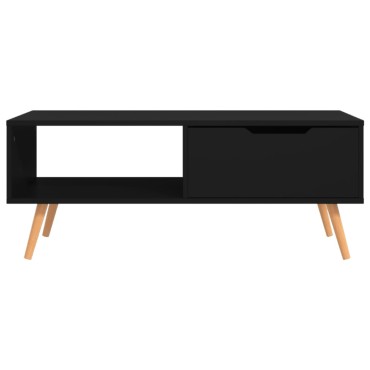 vidaXL Τραπεζάκι Σαλονιού Μαύρο 100x49,5x43cm από Επεξ. Ξύλο 1 τεμ.