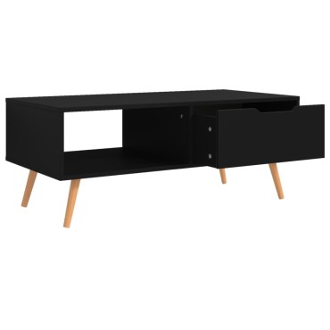 vidaXL Τραπεζάκι Σαλονιού Μαύρο 100x49,5x43cm από Επεξ. Ξύλο 1 τεμ.