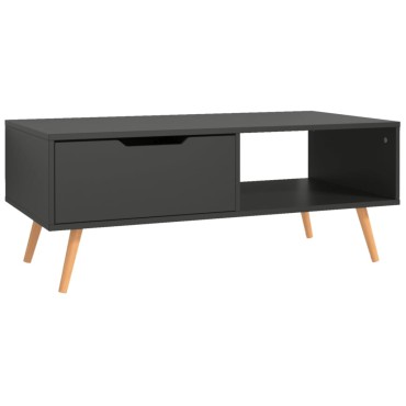vidaXL Τραπεζάκι Σαλονιού Γκρι 100x49,5x43cm από Επεξ. Ξύλο 1 τεμ.