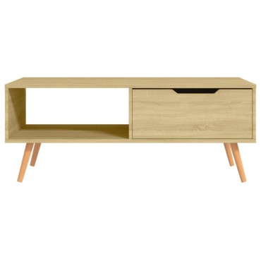 vidaXL Τραπεζάκι Σαλονιού Sonoma Δρυς 100x49,5x43cm Επεξεργ. Ξύλο 1 τεμ.