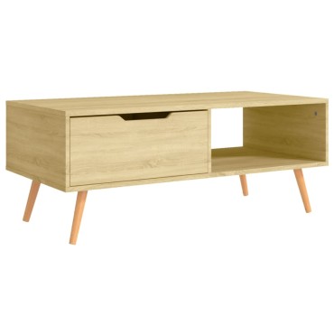 vidaXL Τραπεζάκι Σαλονιού Sonoma Δρυς 100x49,5x43cm Επεξεργ. Ξύλο 1 τεμ.