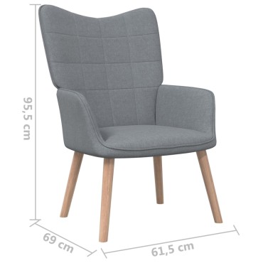 vidaXL Πολυθρόνα Relax Ανοιχτό Γκρι Υφασμάτινη 61,5x69x95,5cm 1 τεμ.